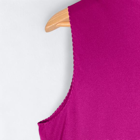 VTG 70s Lily Lynn Pleated Satin Midi Dress Women's 16 Swing Disco Barbie - Picture 5 of 8